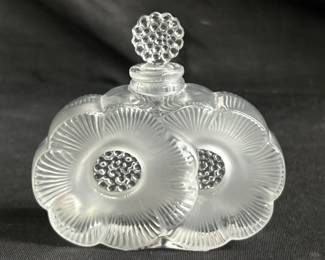 Vintage Lalique crystal glass perfume bottle