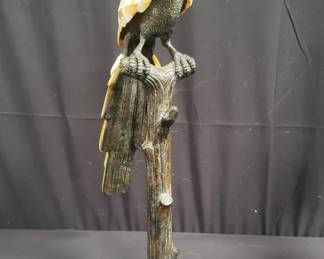 Brass and mother of pearl life size parrot