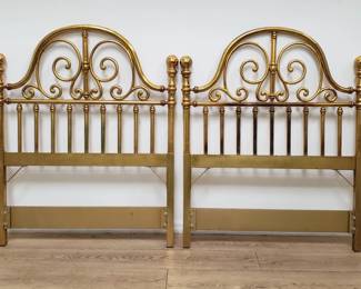 Drexel style gilt wood twin bed