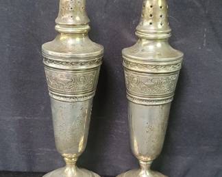 Antique Wedgwood sterling silver salt and pepper shakers