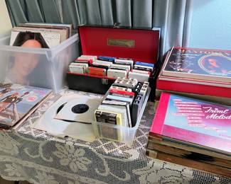 Vintage record albums, 8-track tapes, etc.