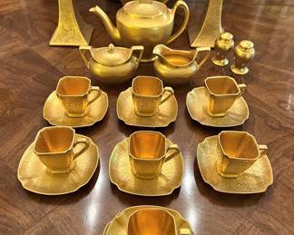 Pickard china seving pieces with 24k overlay