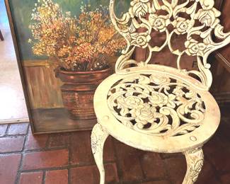Filigree metal chair