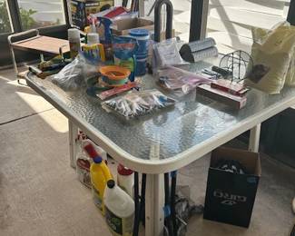 nice glass top patio table.