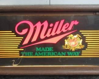 Lighted Miller Beer Sign