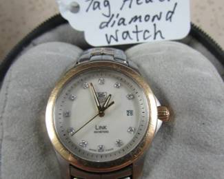 18K Gold & Stainless Steel Tag Heuer Diamond Watch