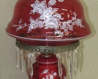 Cranberry Hurricane Lamp
