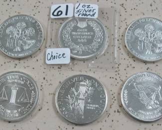 1 oz. Silver Rounds
