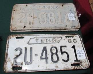 1960 & 1961 TN License Plates