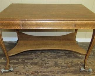Oak Library Table w/Drawer