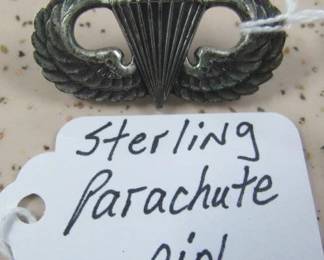 Sterling Parachute Pin