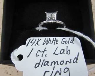 14K White Gold 1 ct. Lab Diamond Ring
