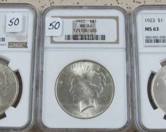 NGC Peace Silver Dollars
