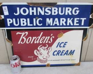 Porcelain Borden's Ice Cream Sign
