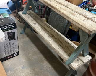 Two 5 foot long wood benches