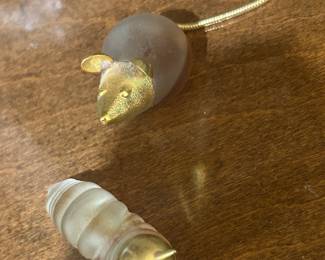 Unusual "mouse" and "caterpillar" perfume bottles