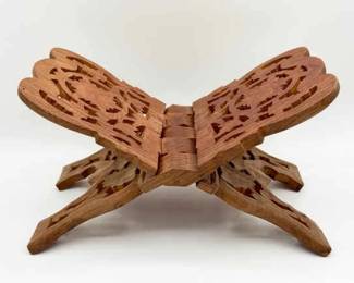 Hand Carved Indian Wooden Folding Book Stand