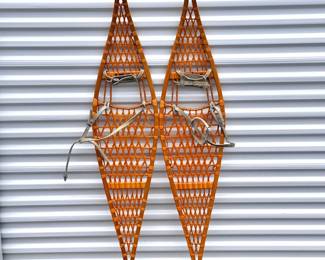 Vintage Wooden Snowshoes by Larson with Leather Bindings