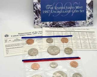 1997 U.S. Mint Uncirculated Coin Set With Certificate Of Authentication