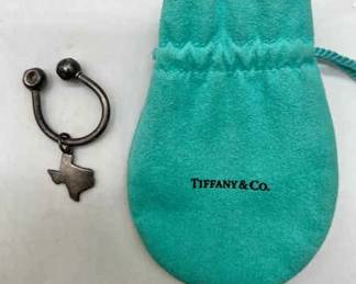 Tiffany & Co. Sterling Silver Texas Charm Keyring in Iconic Turquoise Tiffany Gift Pouch