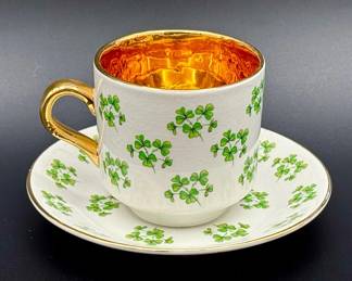 Arklows “Patricia” Shamrock Demitasse Cup & Saucer