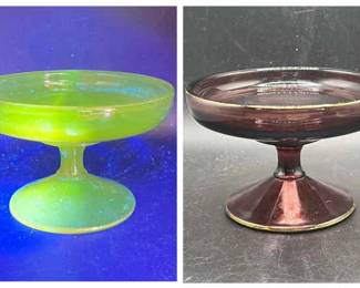 Amethyst Glass Dish - Glows in Ultraviolet Light