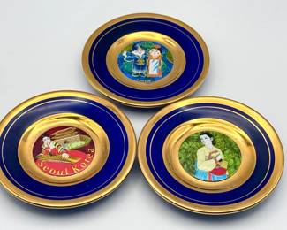 (3) Sung Nye Mun porcelain mini souvenir plates from Korea