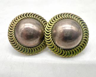 Vintage Sterling Silver 925 T5-102 Mexico Deco Earrings