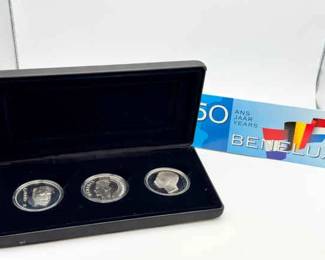 50 Years Benelux Commemorative Silver Coin Set
