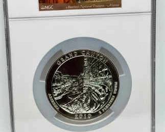 2010 Grand Canyon 5 oz Silver Quarter - NGC MS 68 Early Releases