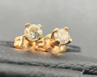 14K Gold Diamond Stud Earrings