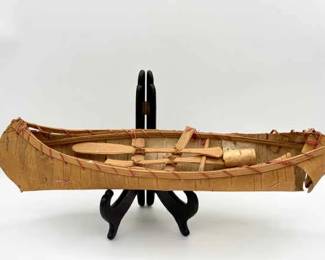 Native American Handmade Birch Canoe