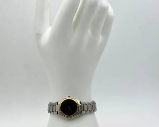 Seiko Women’s Two-Tone Quartz Watch – Black Dial, Extra Links, Japan Movement