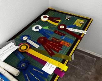 Just a few ribbons, someone knew their talent. Tables on risers for easy access