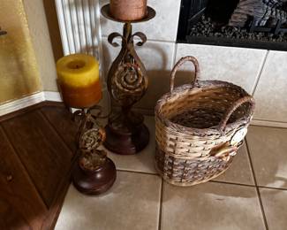Candle sticks & baskets