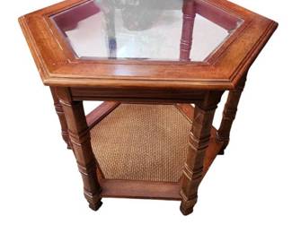 Hexagonal Wood Side Table