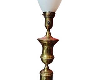 Brass Lamp with Milk Glass Shade