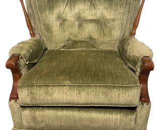 Vintage Green Velvet Accent Swivel Rocker Chair