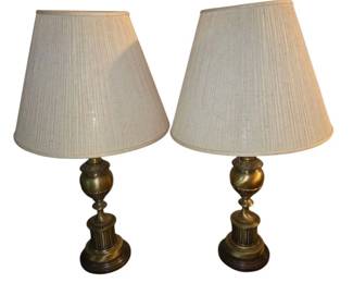 Pair of Brass Tone Table Lamps