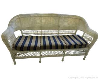 White Resin Wicker Outdoor Sofa