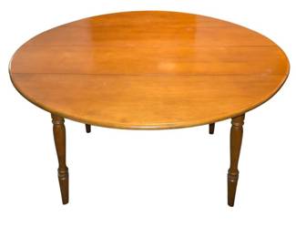 Mid Century Round Maple Drop Leaf Table