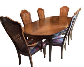 Mid Century Stanley Furniture Mid Century Dining Table and Chairs