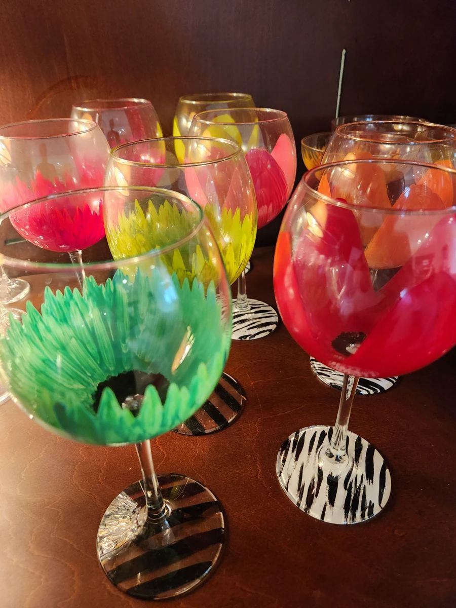 Beautiful hand-painted stemware