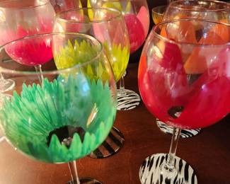 Beautiful hand-painted stemware