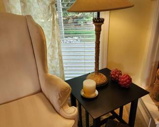 Hickory brand pair of matching wingback chairs