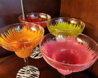 Fun hand-painted margarita glasses