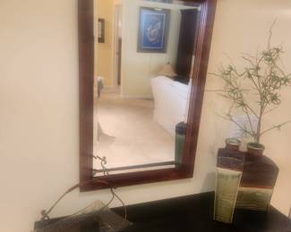 Beveled mirror and entry table