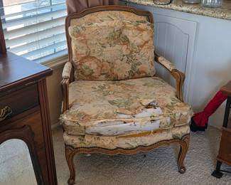 Vintage French country style bergere chair