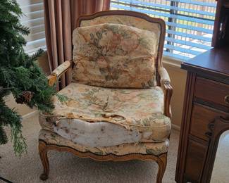 Vintage French country style bergere chair