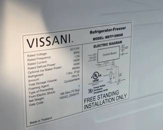 Vissani refrigerator
